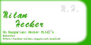 milan hecker business card